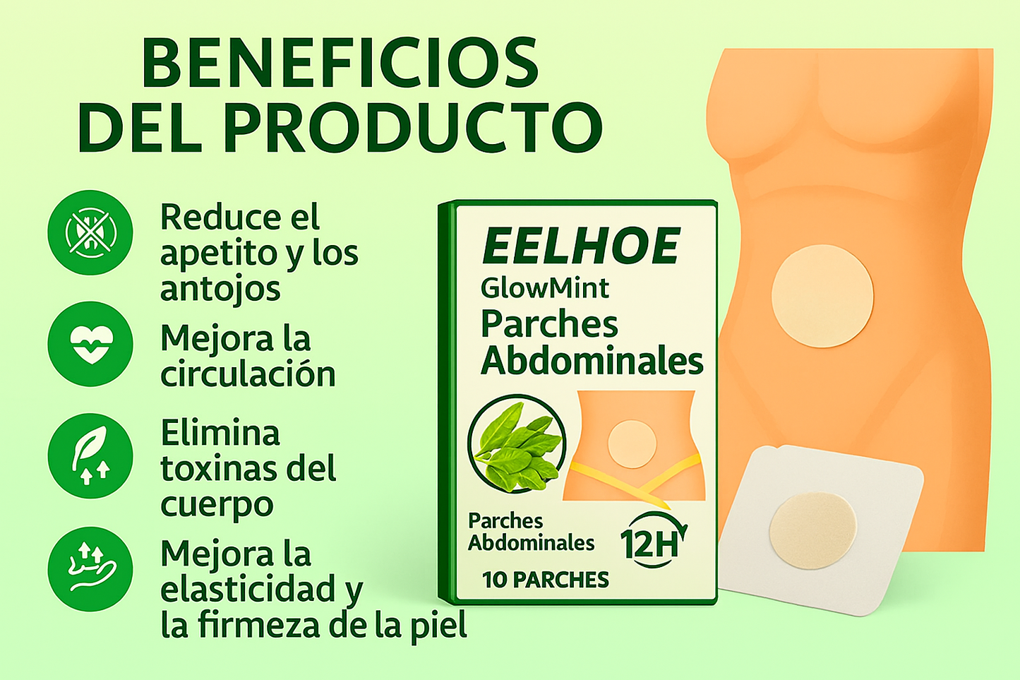 Parche moldeador de menta para adelgazar