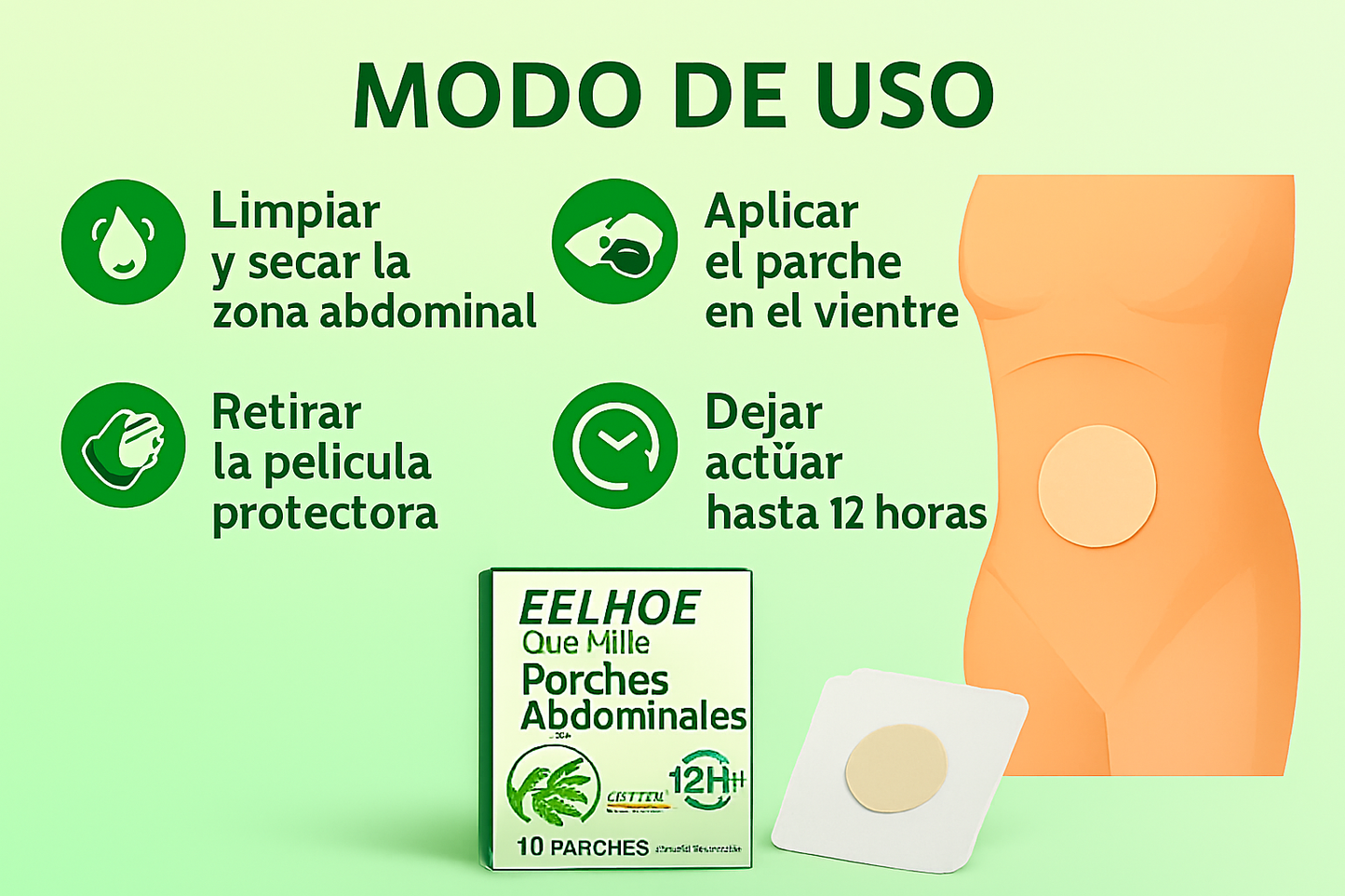Parche moldeador de menta para adelgazar